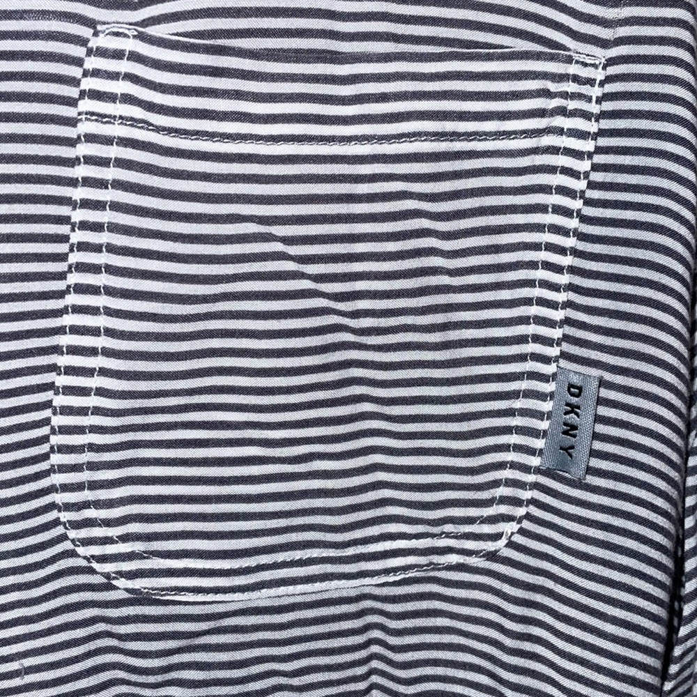 DKNY Monochrome Striped Blouse. Size Large. - Picture 2 of 4